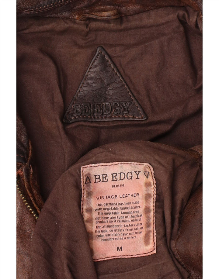 Be Edgy Chaqueta de cuero para hombre UK 38 Cuero marrón medio