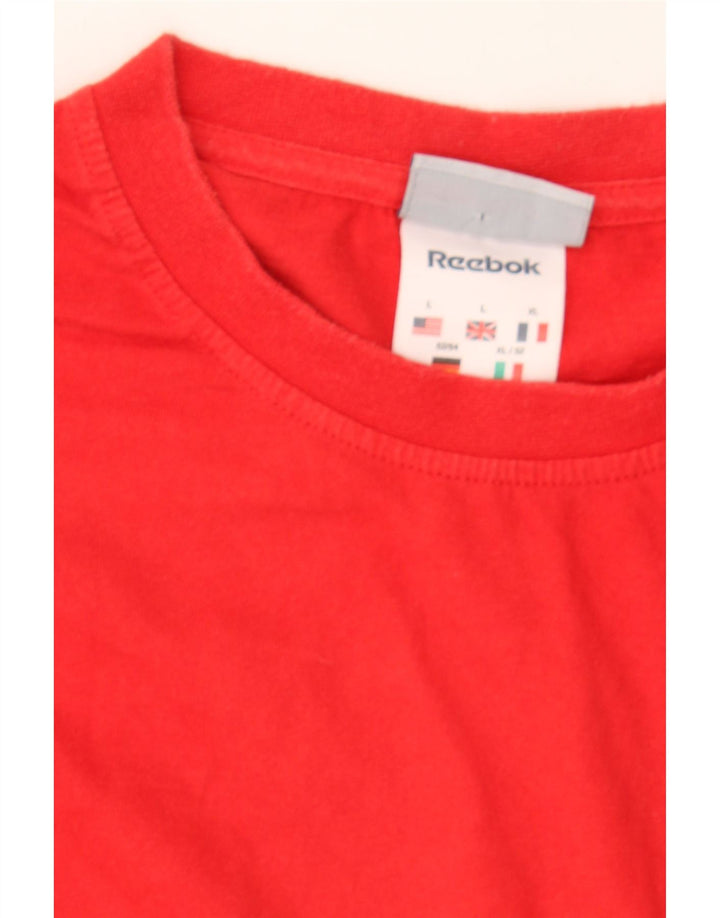 REEBOK Mens T-Shirt Top Large Red Cotton Vintage Reebok and Second-Hand Reebok from Messina Hembry 