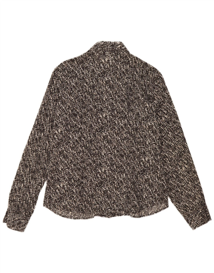 Valentina's Camisa con estampado abstracto para mujer Reino Unido 44 Algodón gris medio