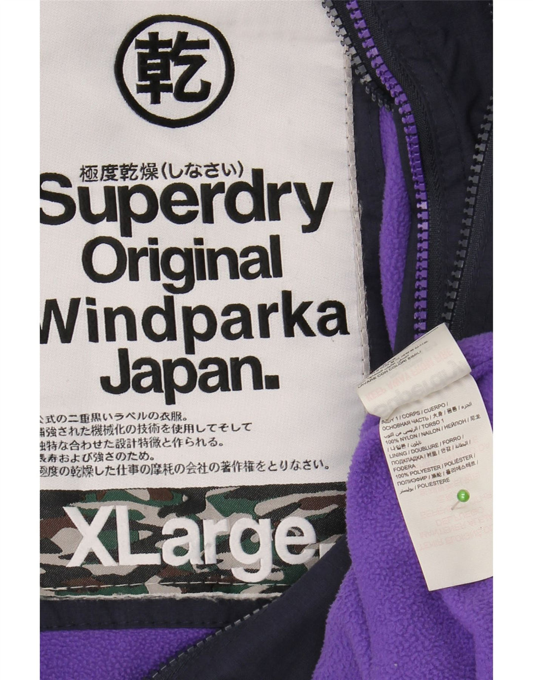 SUPERDRY Chaqueta Parka The Windparka Graphic para Mujer ES 40 XL Azul Marino