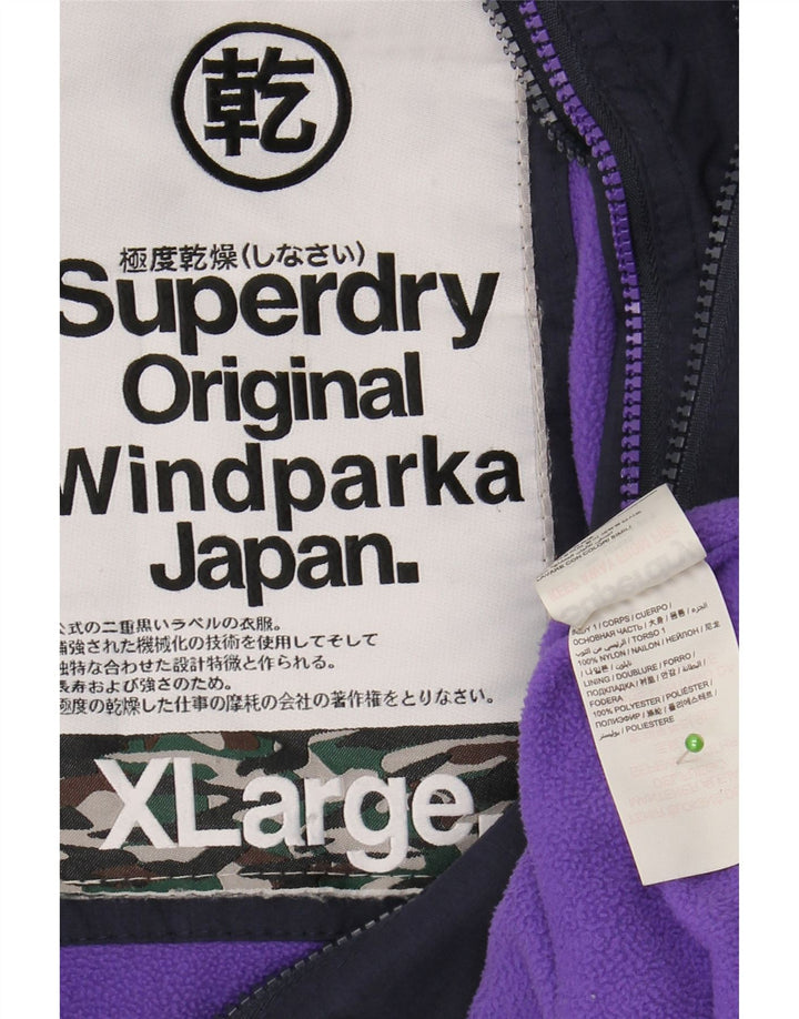 SUPERDRY Chaqueta Parka The Windparka Graphic para Mujer ES 40 XL Azul Marino