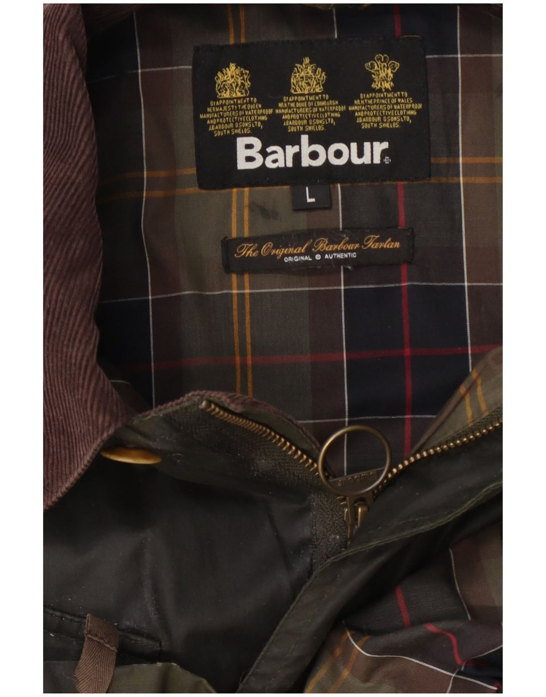 Barbour Chaqueta de algodón encerado para hombre Reino Unido 40 Grande Caqui Colorblock