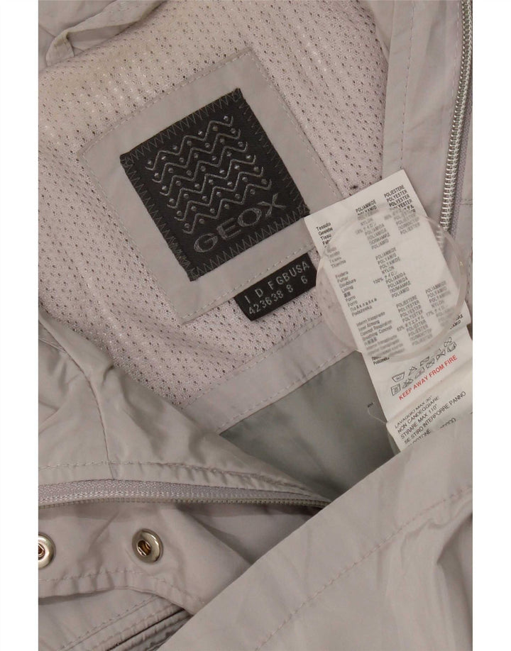 Geox Chaqueta impermeable para mujer UK 8 Small Gris Poliéster
