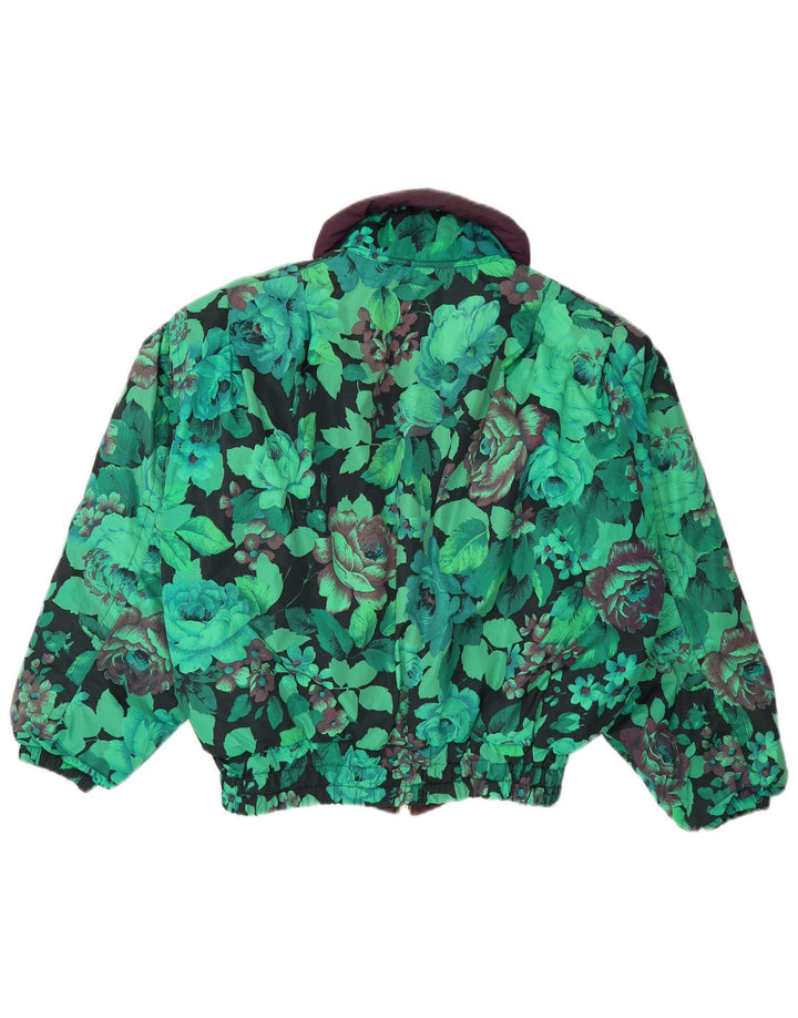 Belfe & Chaqueta cortavientos extragrande para mujer UK 12 Nylon floral verde medio
