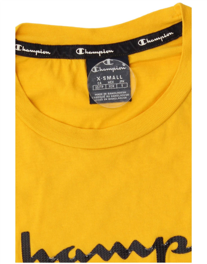 Champion Camiseta Gráfica Para Hombre Top XS Algodón Amarillo