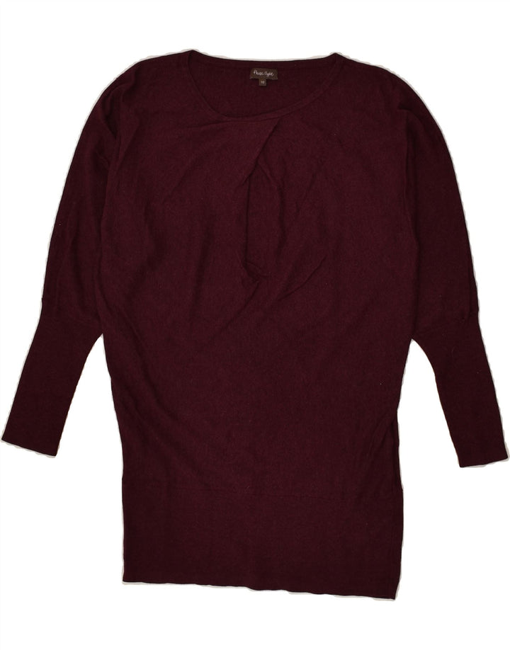 PHASE EIGHT Womens Longline Crew Neck Jumper Sweater UK 10 Small Burgundy | Vintage Phase Eight | Thrift | Second-Hand Phase Eight | Used Clothing | Messina Hembry 
