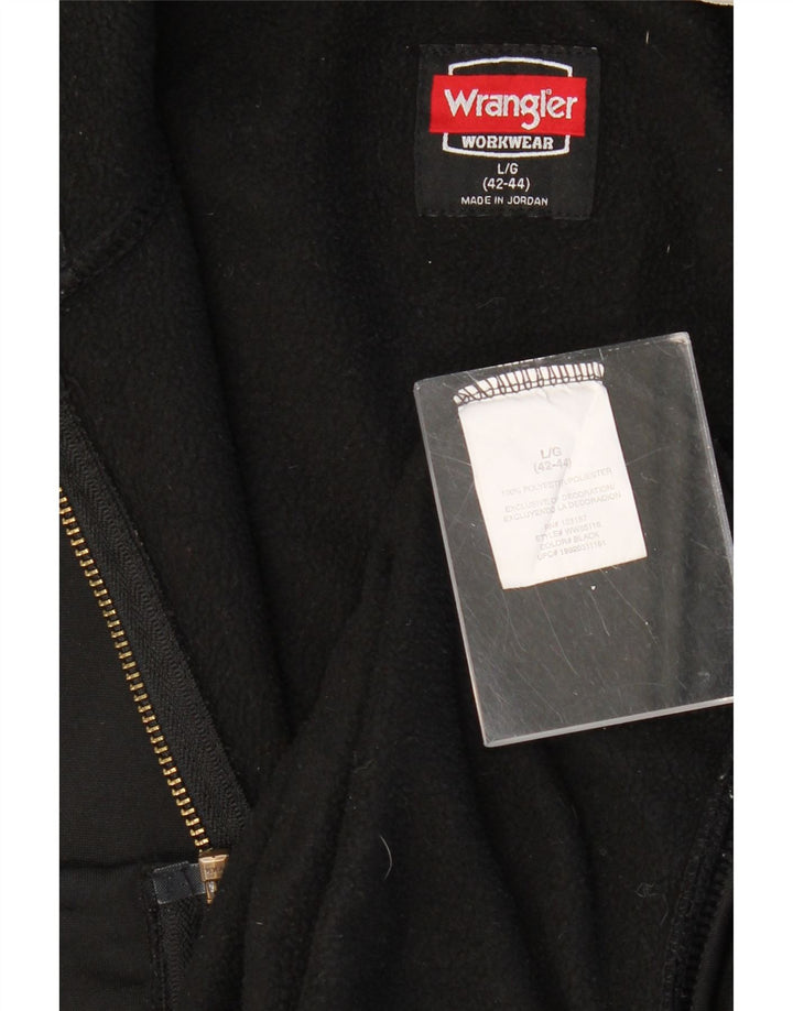 WRANGLER Sudadera con capucha y cremallera para hombre UK 42/44 Grande Poliéster negro