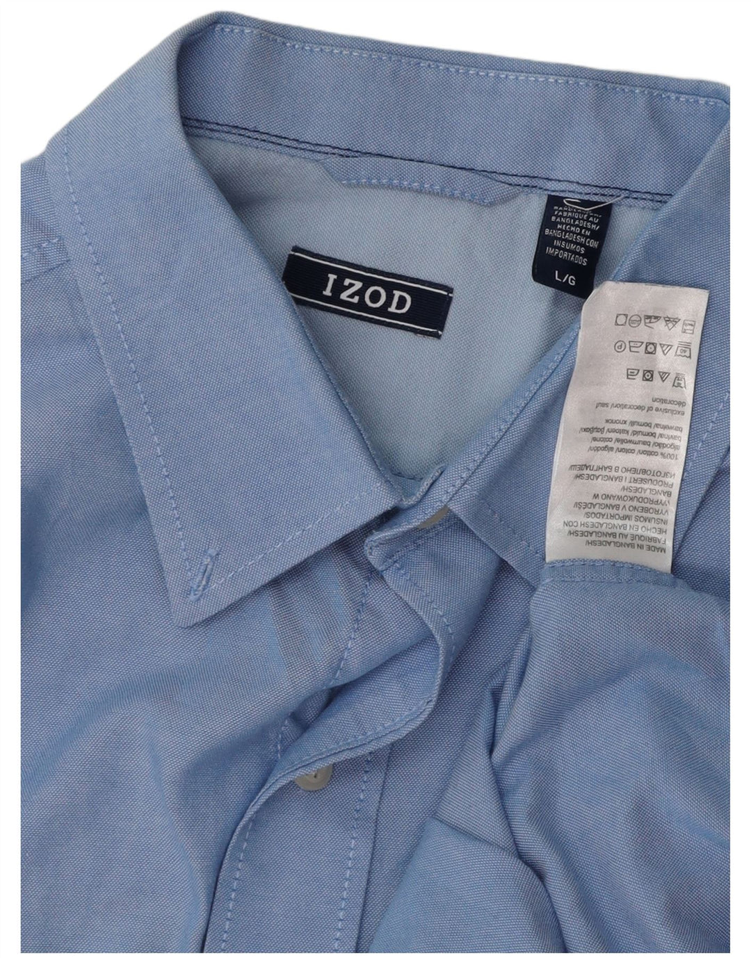 IZOD Camisa Hombre Grande Azul Algodón