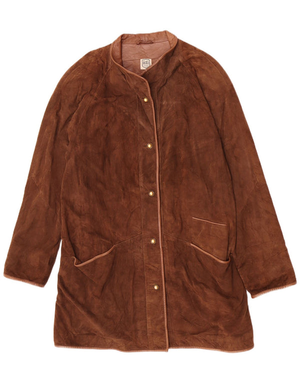 Leder Herbst Chaqueta de cuero para mujer UK 40 XL Marrón Clásico