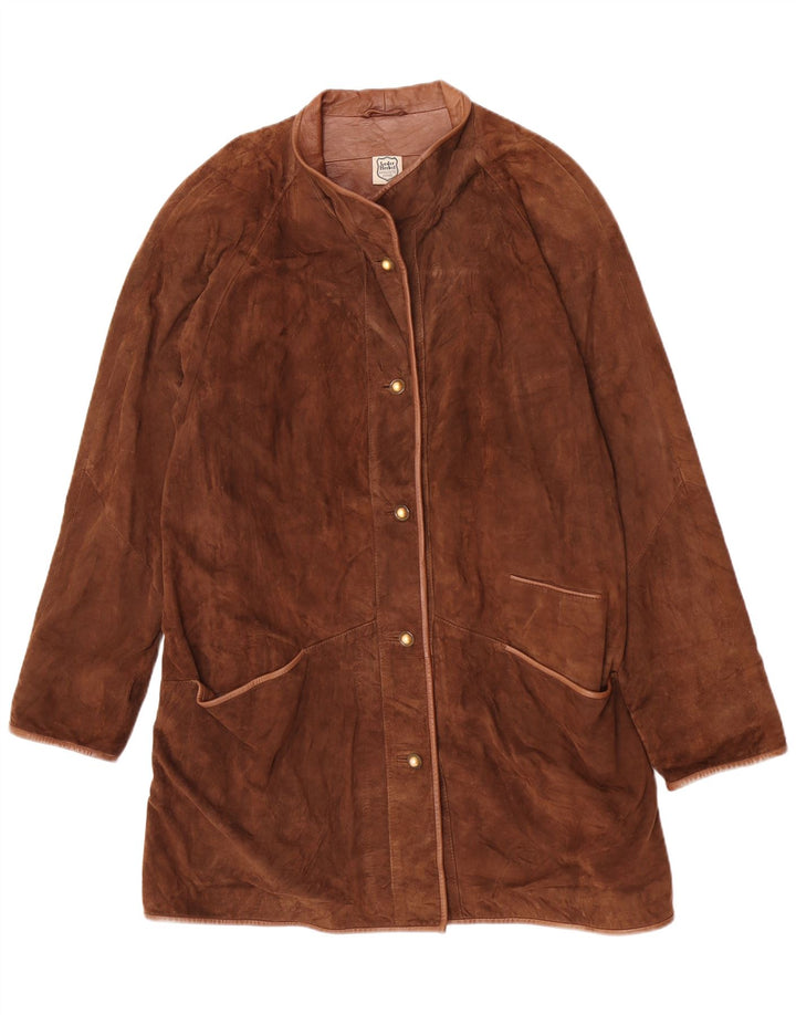Leder Herbst Chaqueta de cuero para mujer UK 40 XL Marrón Clásico