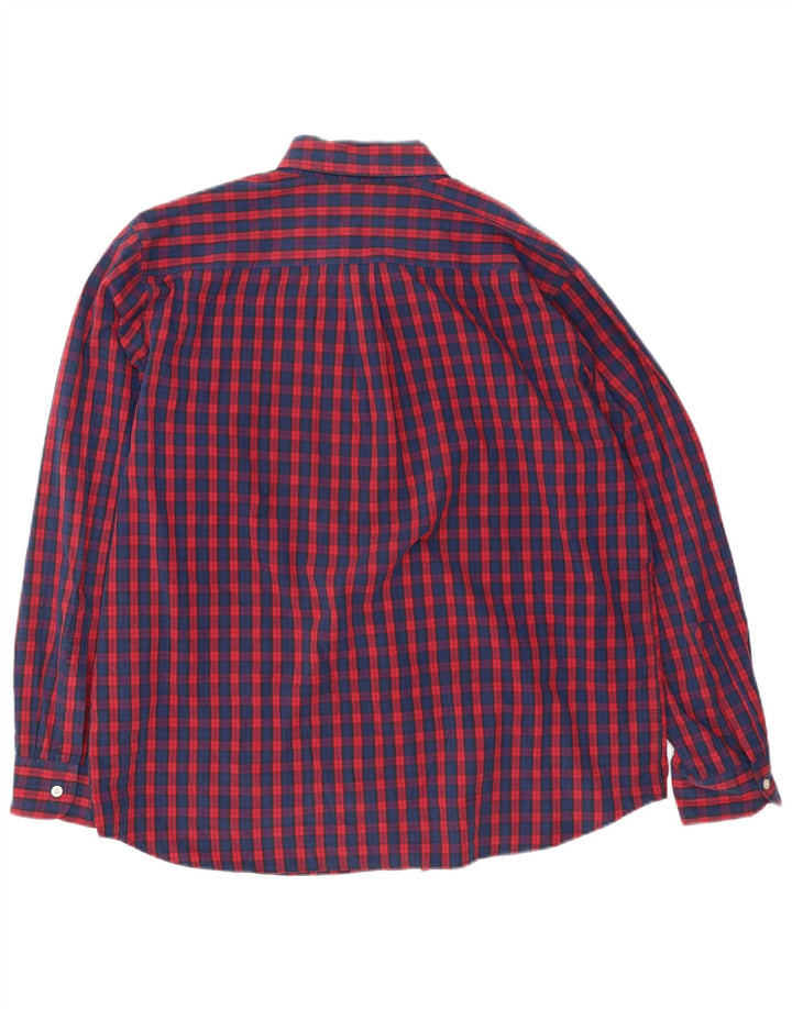 Dockers Camisa de corte estándar para hombre XL Algodón a cuadros rojos