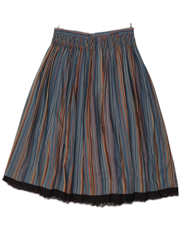 Vintage mujer cintura alta falda acampanada W27 pequeñas rayas multicolores
