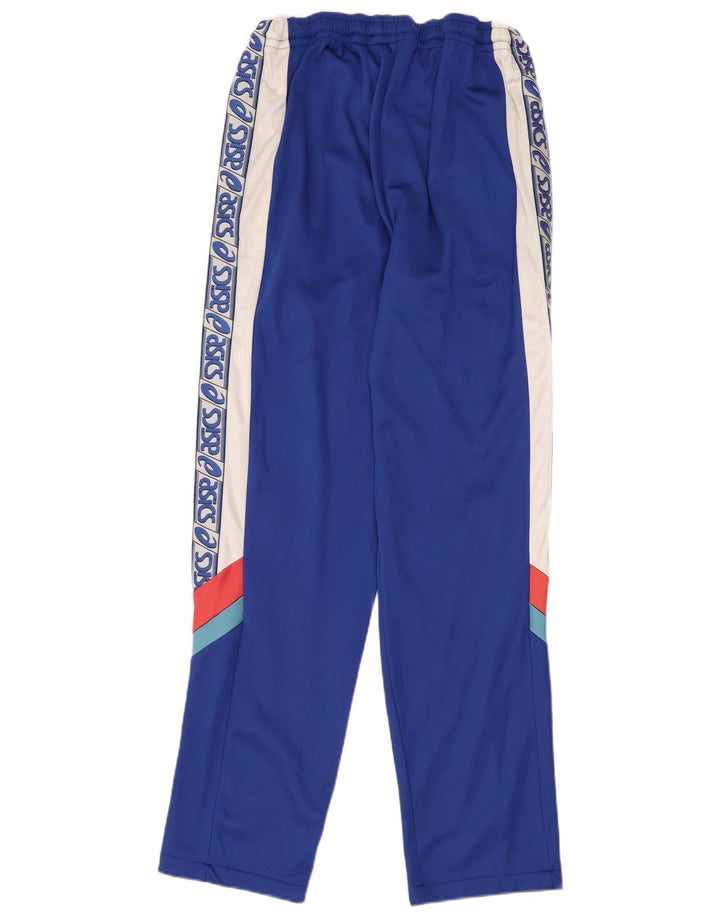 ASICS Hombre Pantalones de chándal con gráfico de poliamida color block en azul medio