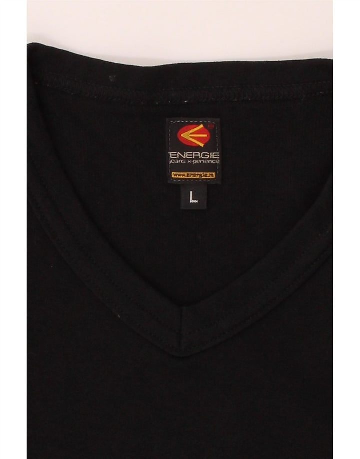ENERGIE Womens Top Long Sleeve UK 16 Large Black Polyamide Vintage Energie and Second-Hand Energie from Messina Hembry 