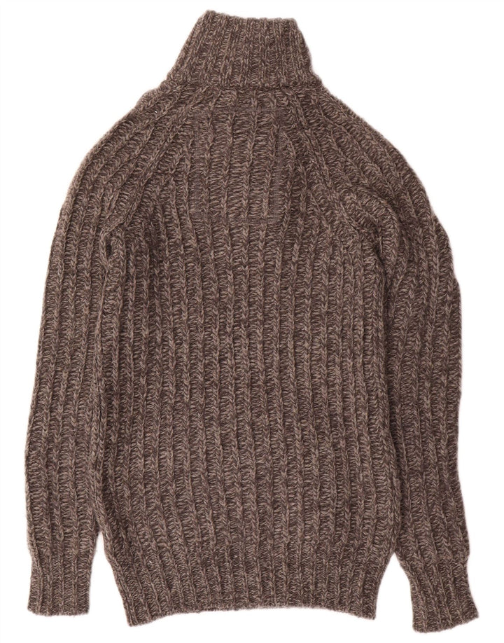 Superdry Jersey con cuello y botones para hombre, jersey de lana gris pequeño