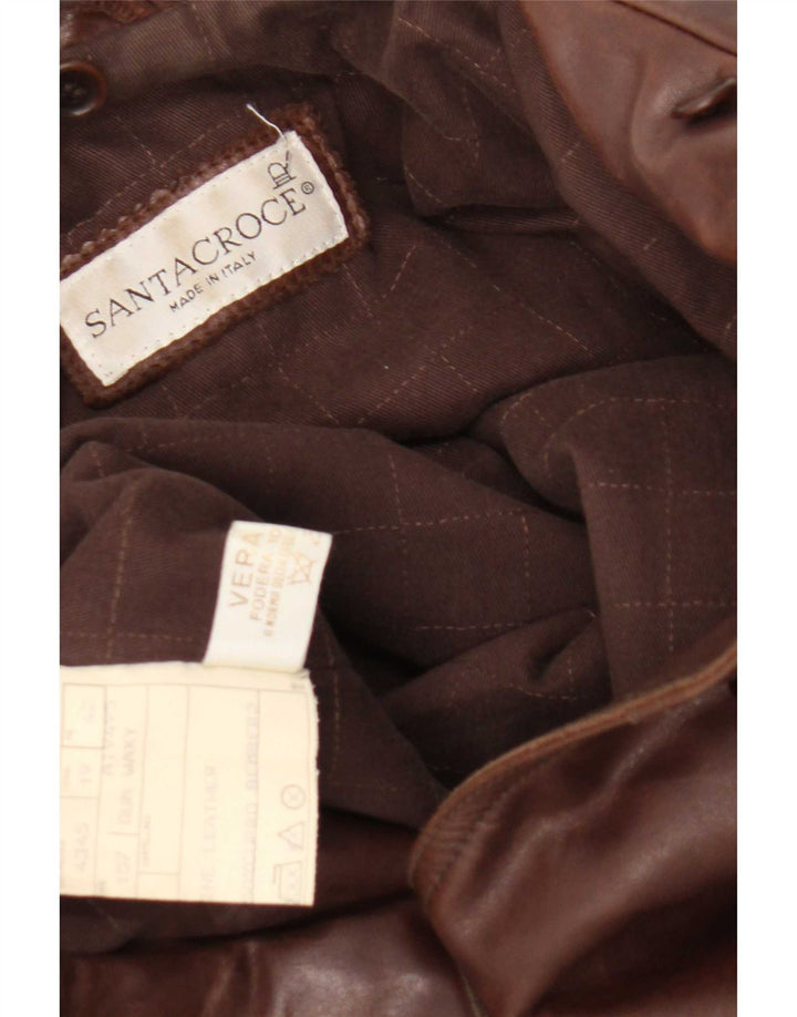 Chaqueta de cuero mujer Santacroce IT 42 Cuero marrón medio