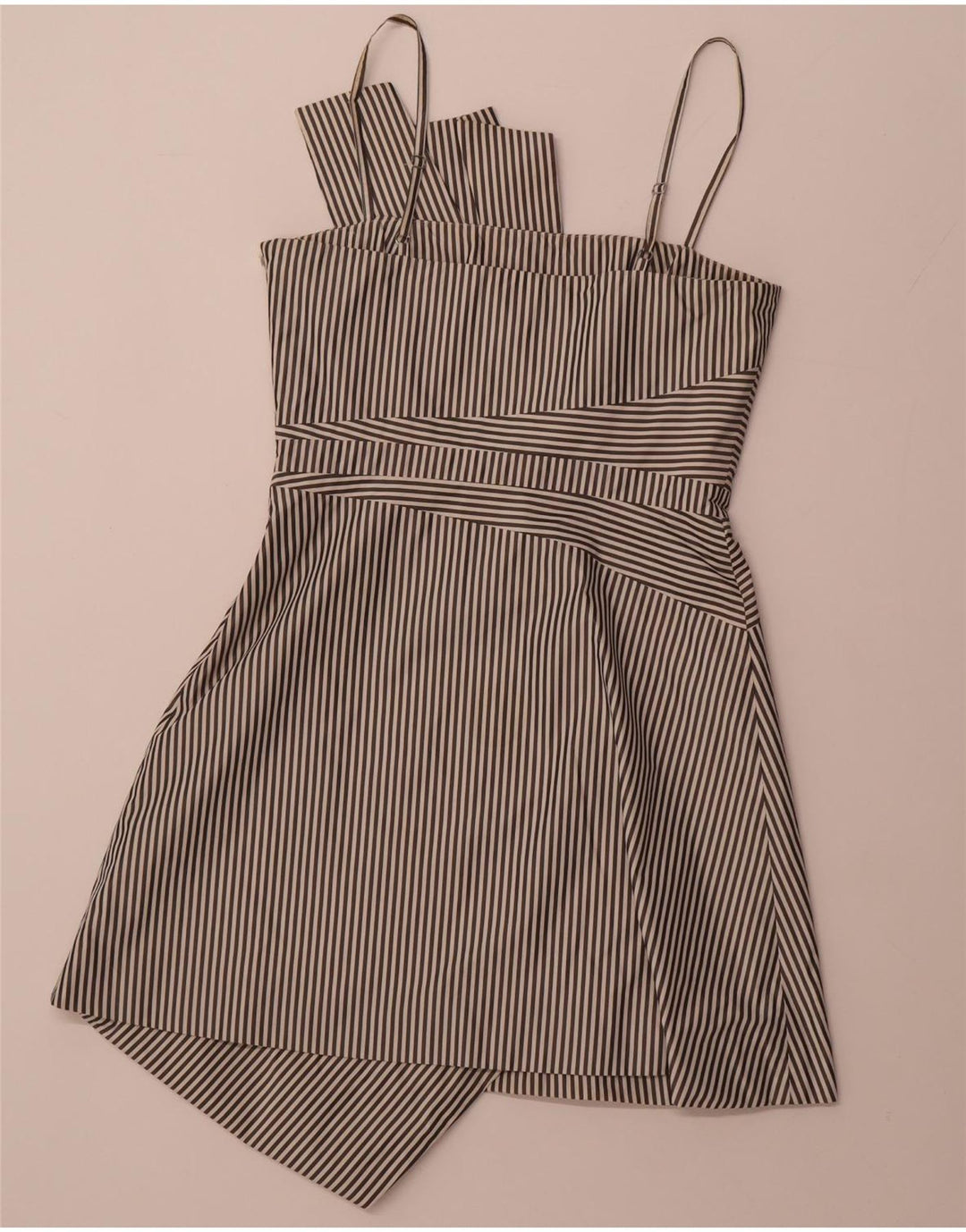 KAREN MILLEN Vestido asimétrico de corte A para mujer UK 42 Mediano Rayas negras