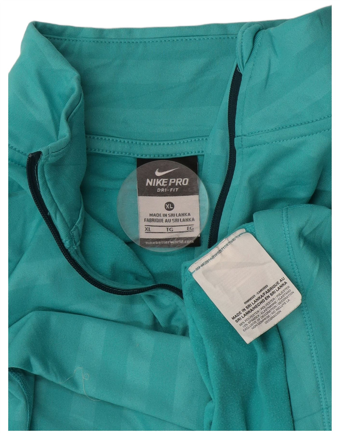 Nike Dri Fit - Chándal con cremallera y cuello para mujer, talla XL, color azul a rayas