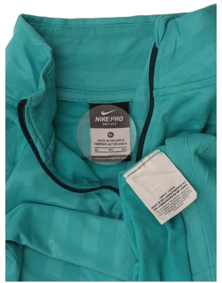 Nike Dri Fit - Chándal con cremallera y cuello para mujer, talla XL, color azul a rayas