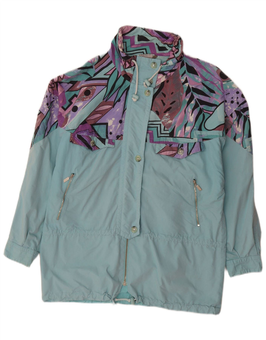 Maser M Chubasquero extragrande para mujer Reino Unido 10 Pequeño Turquesa Geométrico