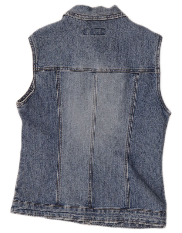 Benetton Chaleco Vaquero Mujer ES 40 Pequeño Azul