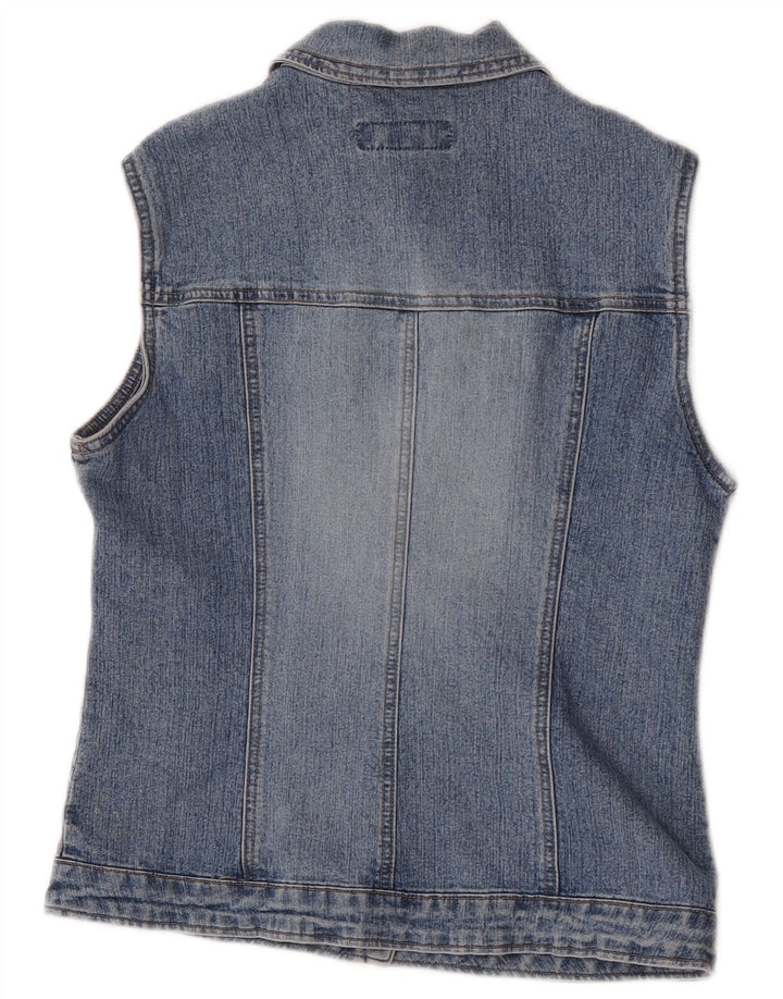 Benetton Chaleco Vaquero Mujer ES 40 Pequeño Azul
