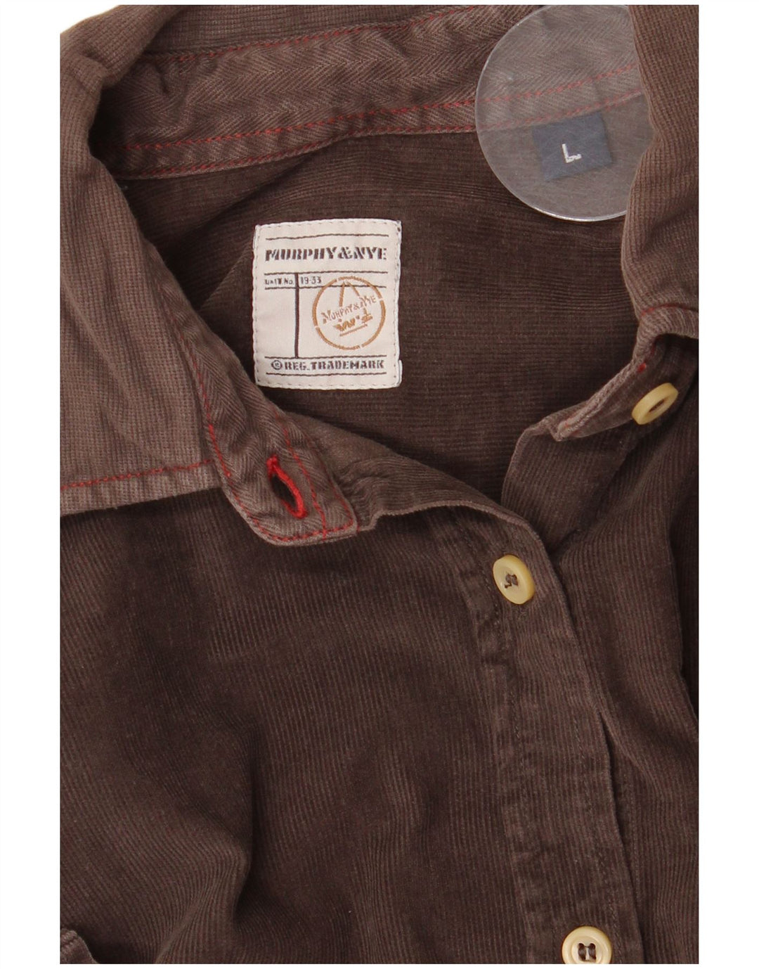 Murphy & Nye Camisa de pana para mujer Reino Unido 46 Grande Marrón