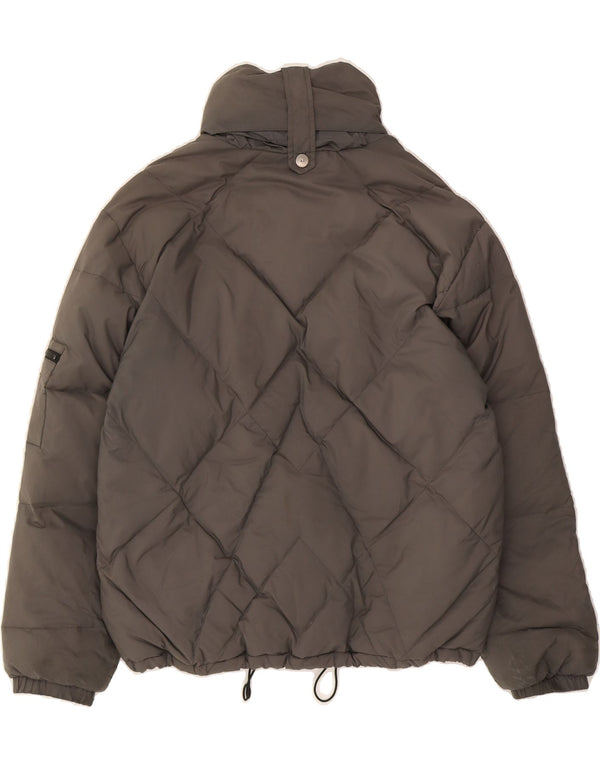 ARMANI JEANS Mens Hooded Padded Jacket UK 40 Large Grey Polyester Winter