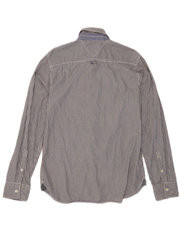 Camisa Tommy Hilfiger Hombre Small Azul Rayas Algodón