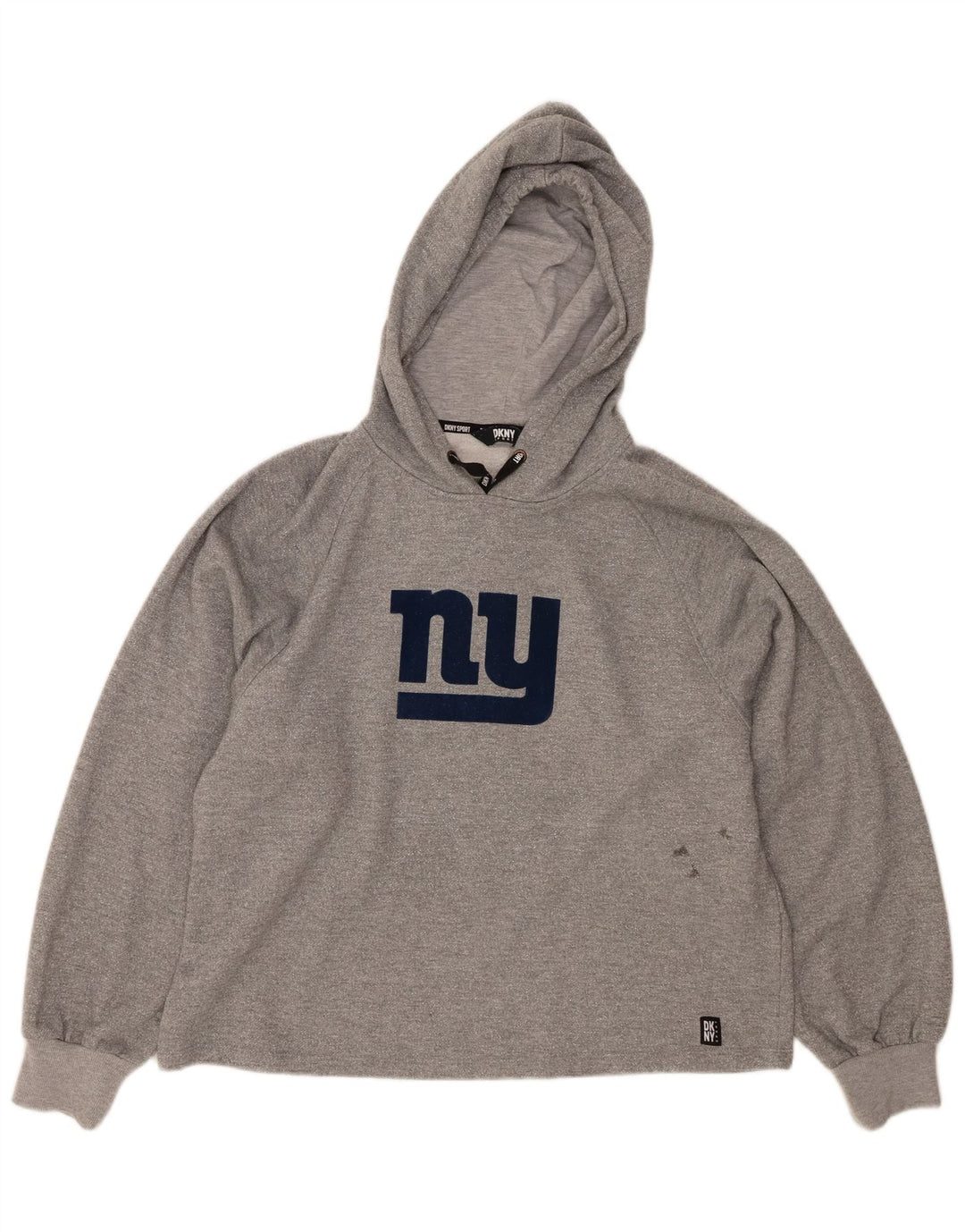 DKNY Jersey con capucha extragrande y gráfico para mujer UK 44 Poliéster gris medio