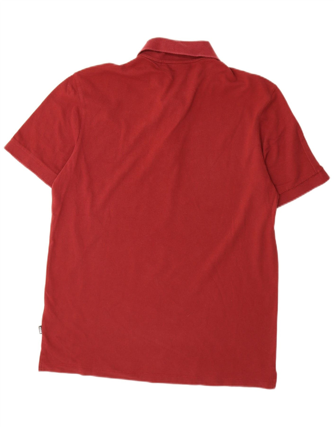 HUGO BOSS Polo para hombre grande de algodón burdeos