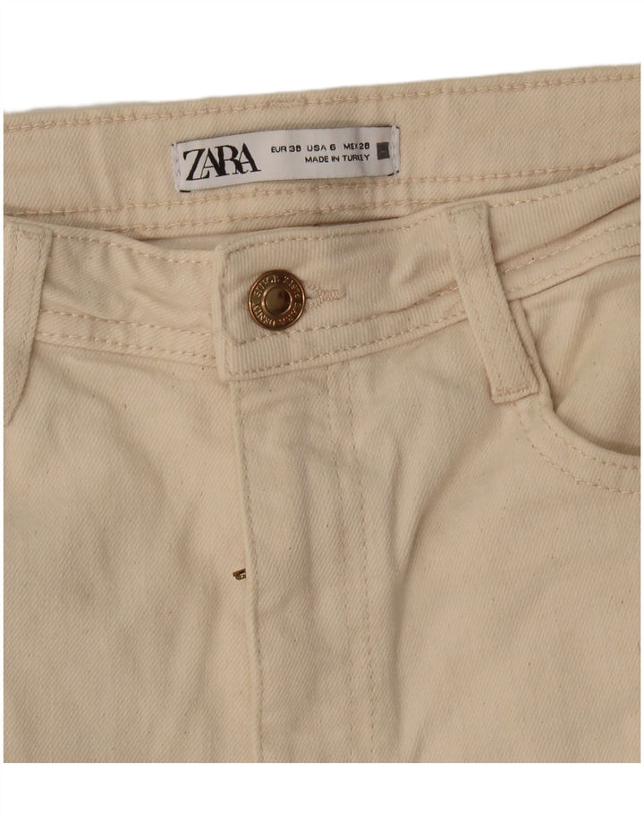 Zara Jeans Slim para Mujer EU 38 Small W28 L33 Blanco Roto