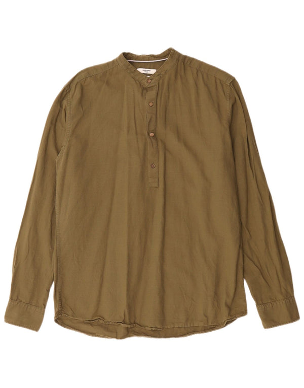 Jack & Jones Mens Premium Slim Jersey Shirt Medium Khaki Algodón