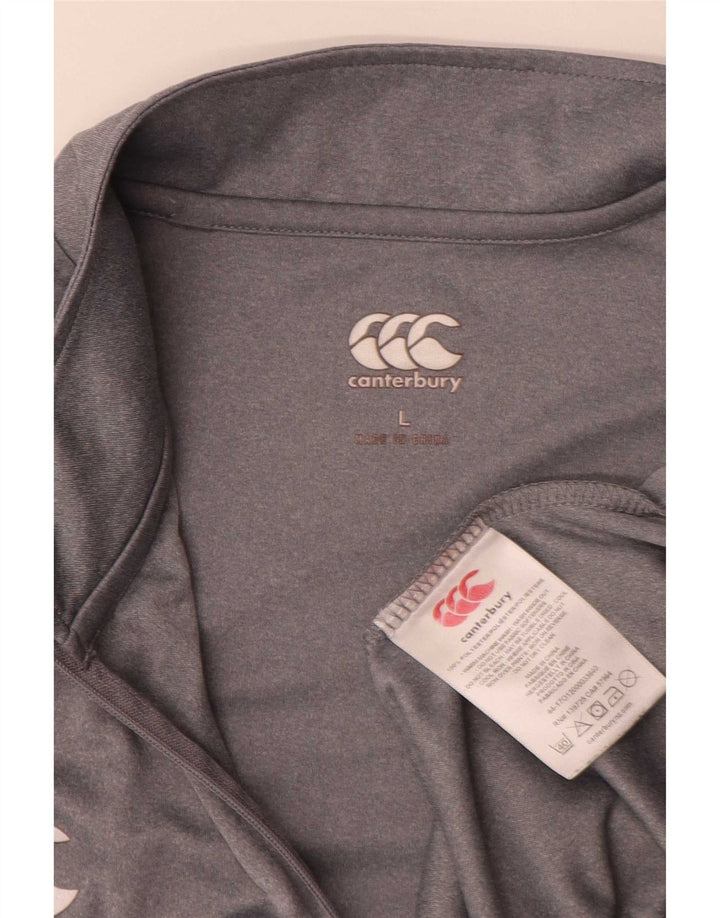 Canterbury Mens Zip Neck Jersey Chándal Top Grande Gris Poliéster