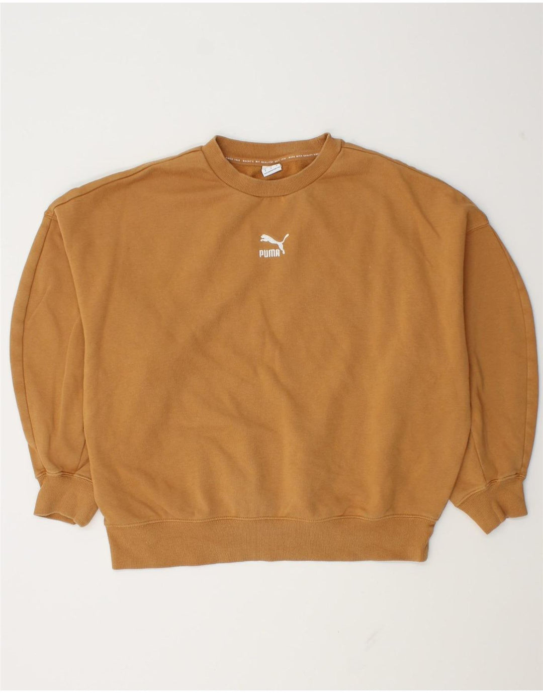 Puma Sudadera extragrande para mujer, jersey, Reino Unido 14, algodón marrón medio