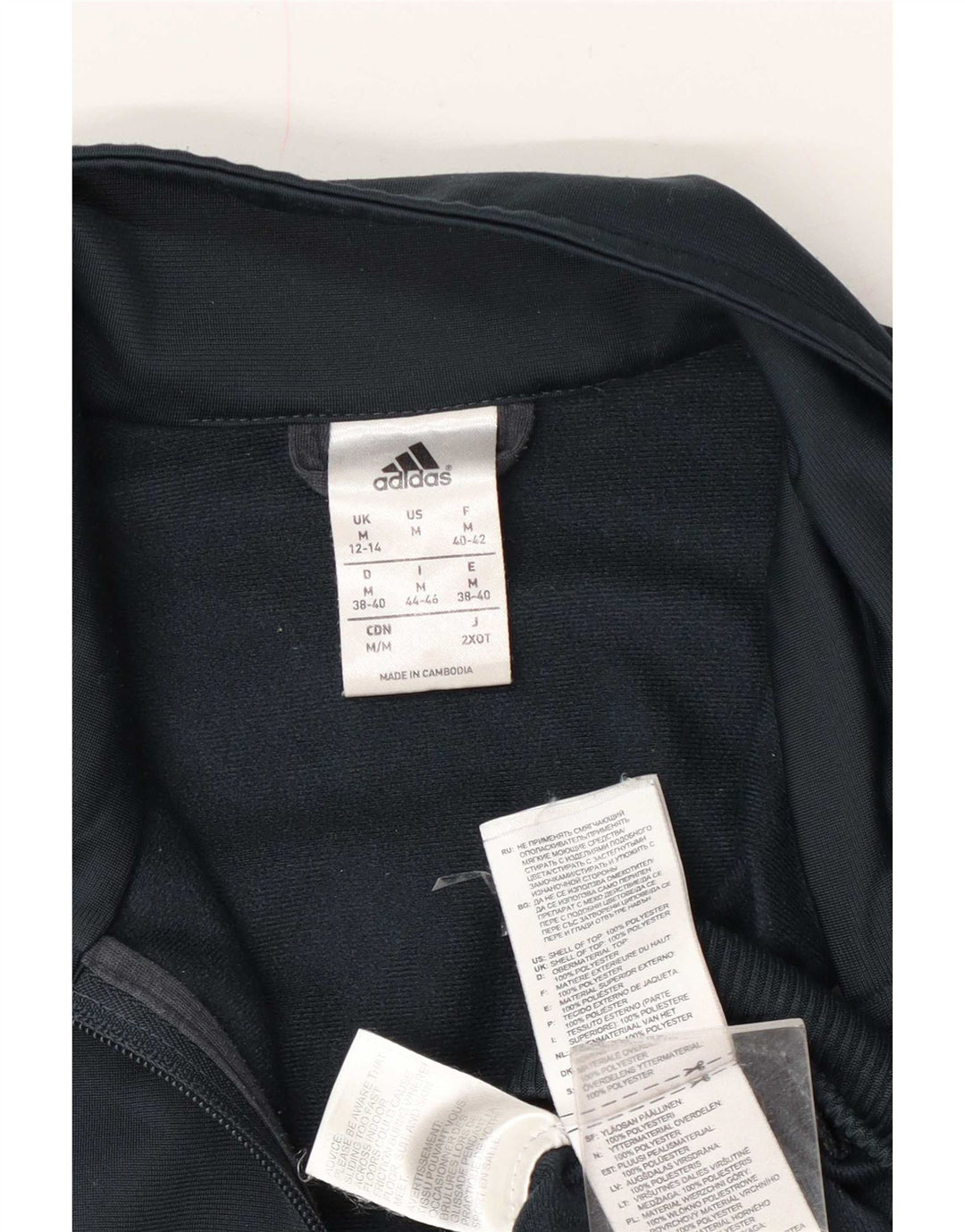 Adidas Mujer Chándal Top Chaqueta UK 12/14 Medio Azul Marino Poliéster