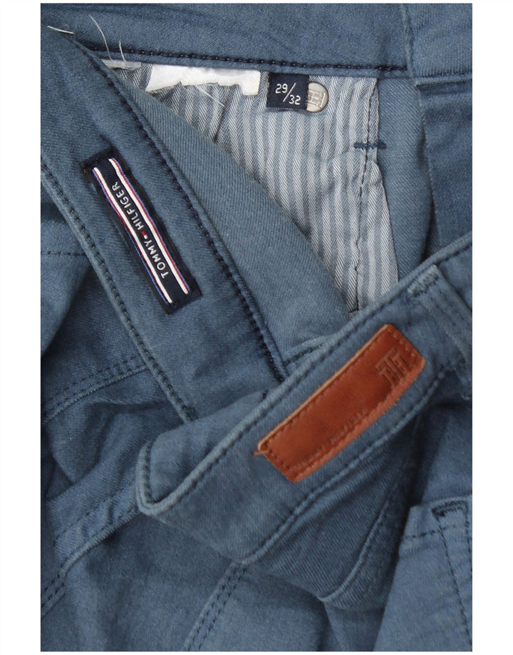 TOMMY HILFIGER Pantalones informales ajustados para mujer W29 L32 Azul