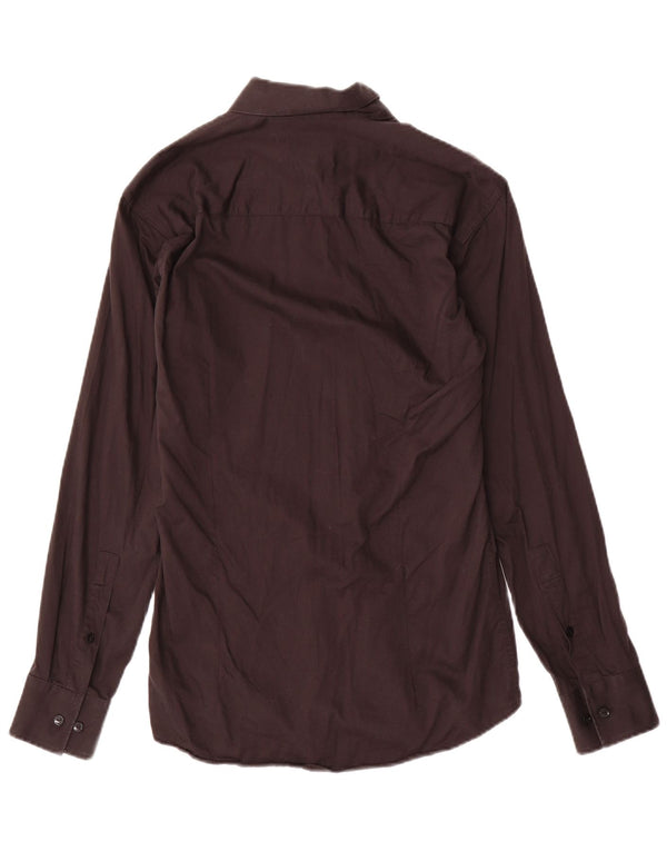 Calvin Klein Camisa para hombre Talla 38 Pequeña Algodón negro