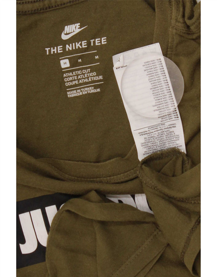Nike Camiseta gráfica para hombre Top de algodón caqui mediano
