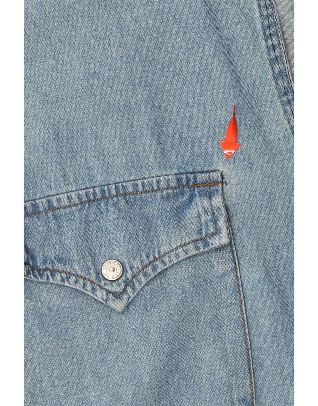 CARRERA Camisa Vaquera Sin Mangas Hombre Talla 43/44 XL Algodón Azul