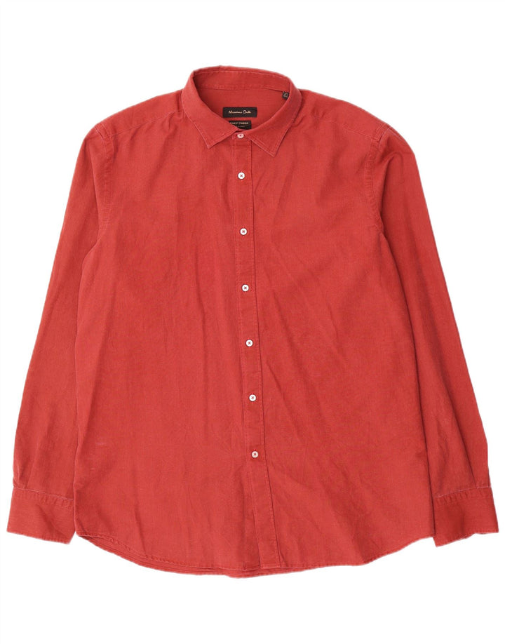 Camisa Massimo Dutti Hombre XL Algodón Rojo