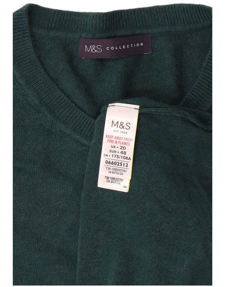 MARKS & SPENCER Suéter tipo jersey con cuello redondo para mujer UK 20 2XL Acrílico verde