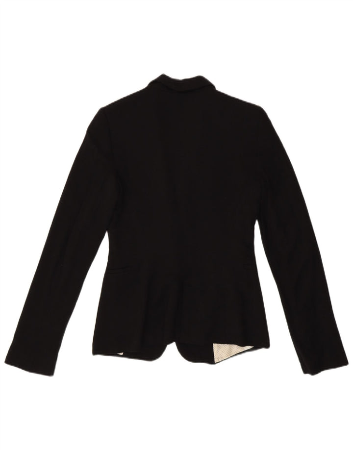 ZARA Womens 1 Button Blazer Jacket UK 6 XS Black