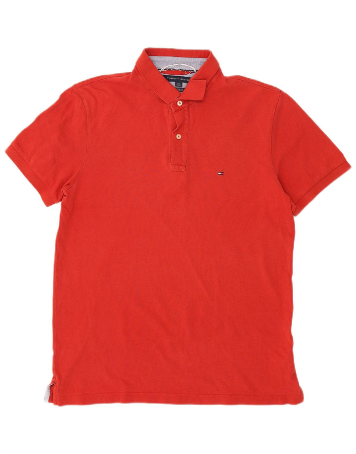 TOMMY HILFIGER Polo de ajuste personalizado para hombre, talla grande, rojo