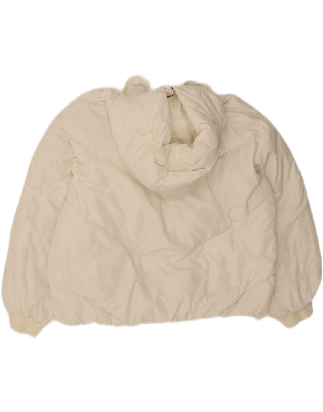 ZARA Womens Oversized Hooded Padded Jacket UK 12 Medium White Vintage Zara and Second-Hand Zara from Messina Hembry 