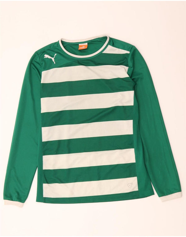 Camiseta Puma Hombre Manga Larga Poliéster A Rayas Verde Medio