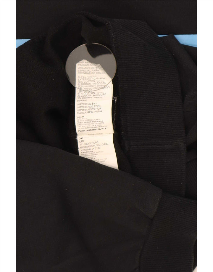Puma Sudadera tipo jersey para hombre, talla grande, algodón color block negro
