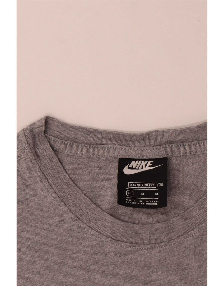 Camiseta Nike de corte estándar para hombre, parte superior de algodón color block en gris medio