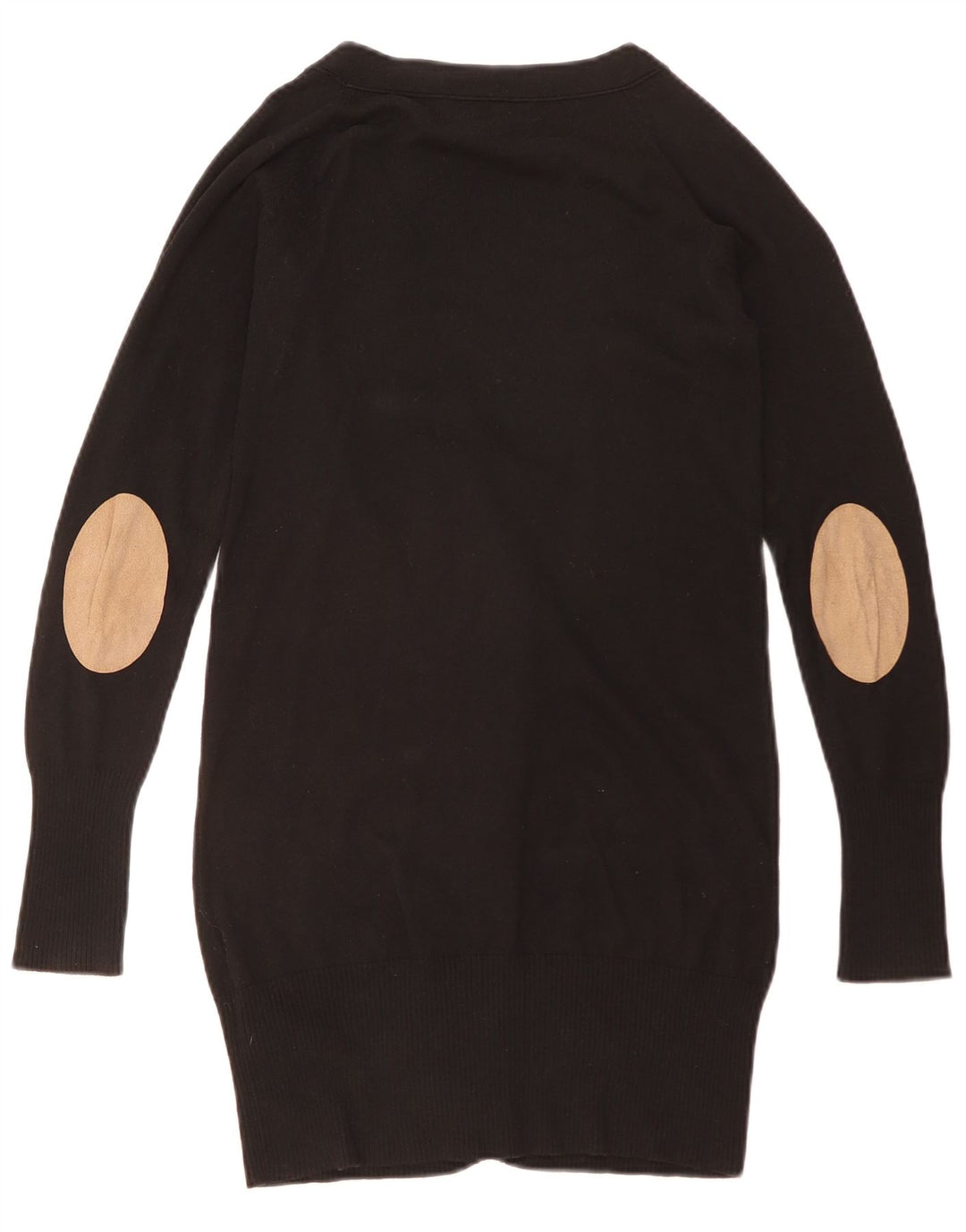 ZARA Mujer Cárdigan Largo Largo UK 40 Small Negro