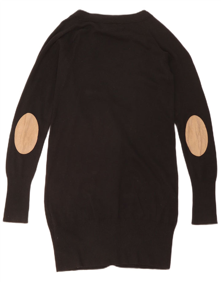 ZARA Mujer Cárdigan Largo Largo UK 40 Small Negro